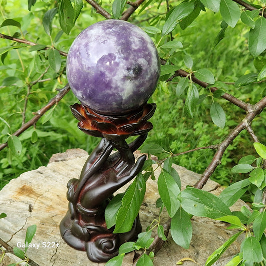Sfera lepidolite pietra naturale
