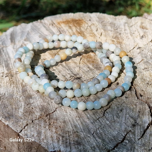 Bracciale 4 mm amazzonite pietra naturale