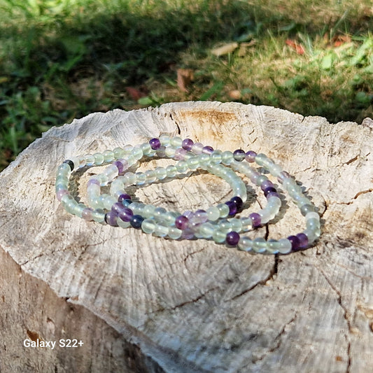 Bracciale 4 mm fluorite pietra naturale