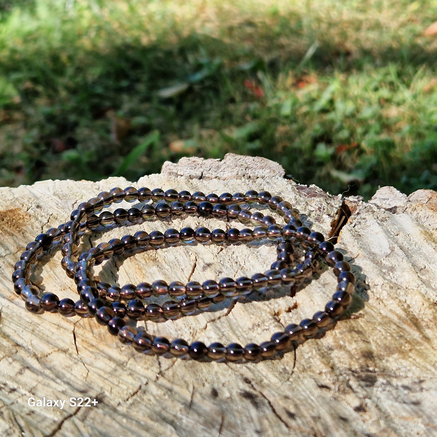 Bracciale 4 mm quarzo fumé pietra naturale