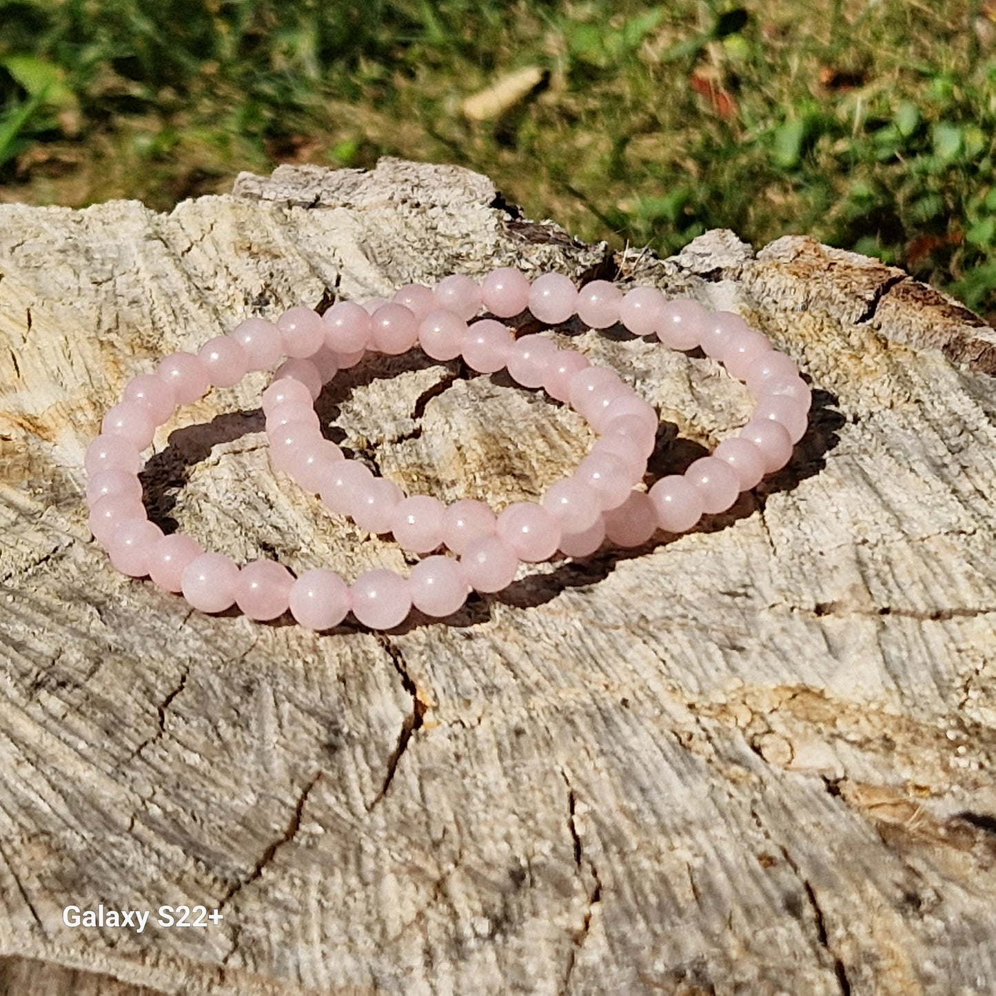 Bracciale 6 mm quarzo rosa pietra naturale