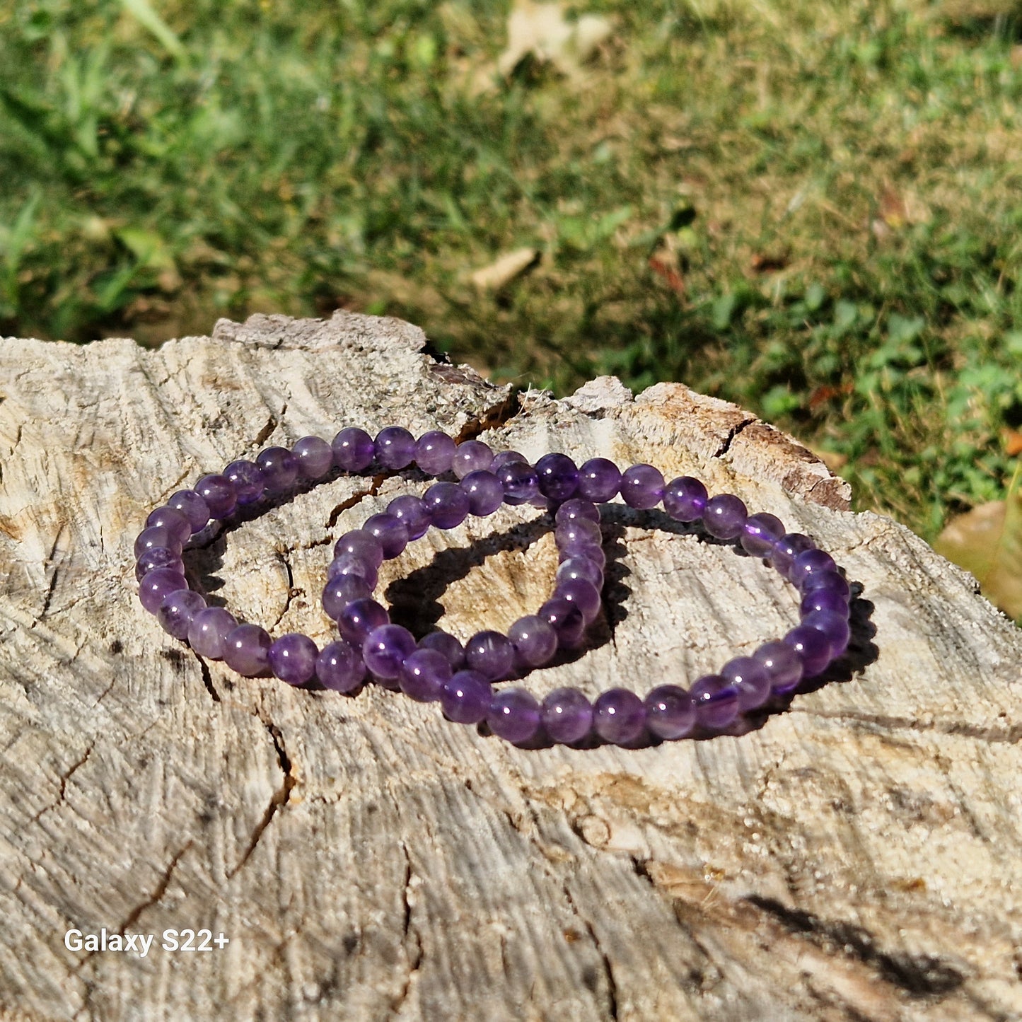 Bracciale 6 mm ametista pietra naturale