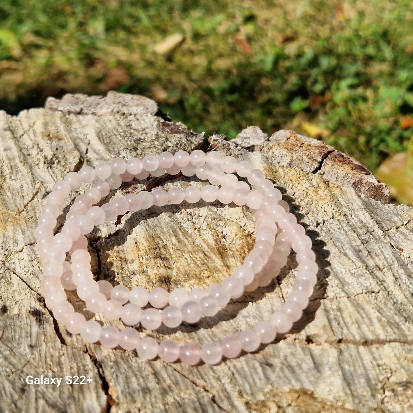 Bracciale 4 mm quarzo rosa pietra naturale