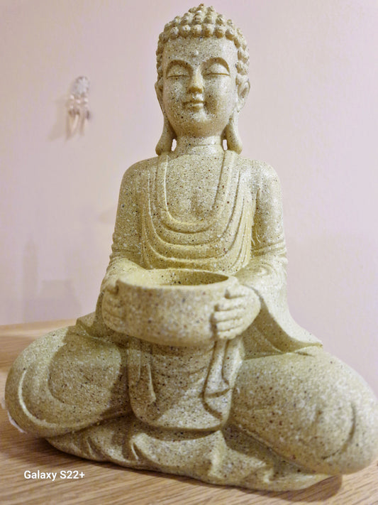 Statua Buddha con portalumino