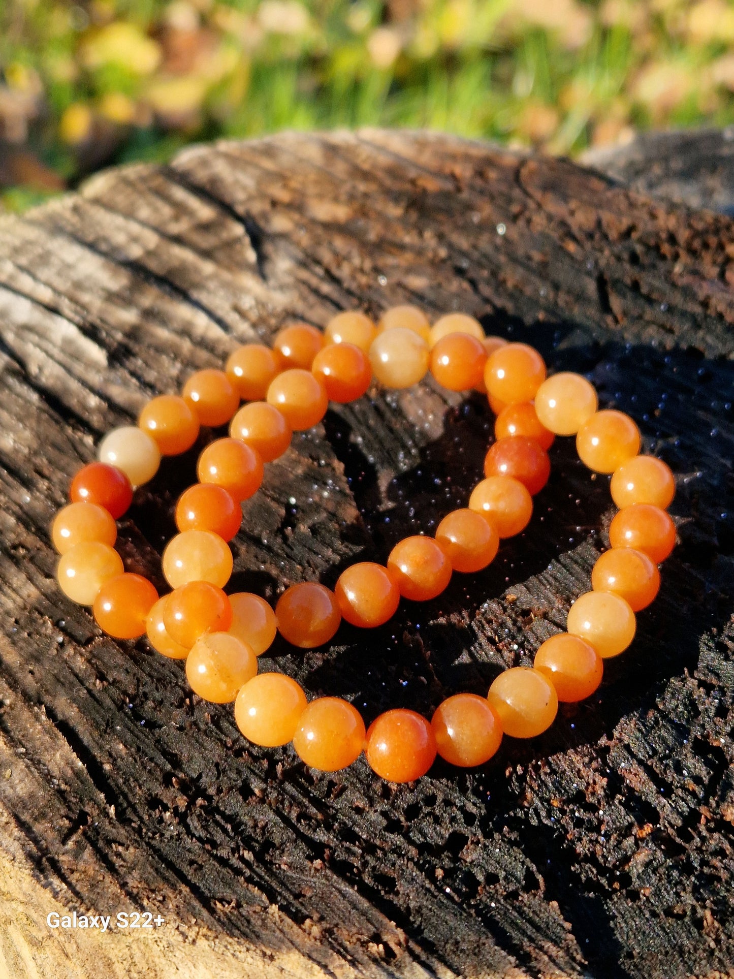 Bracciale 8 mm  avventurina arancio pietra naturale