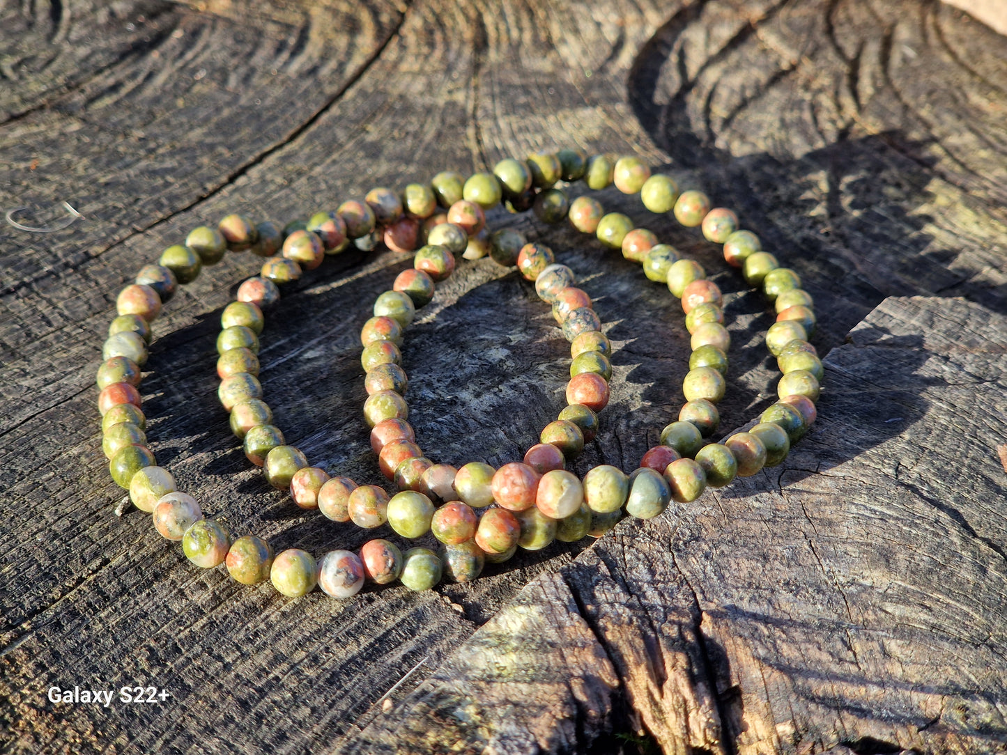 Bracciale 4 mm unakite pietra naturale