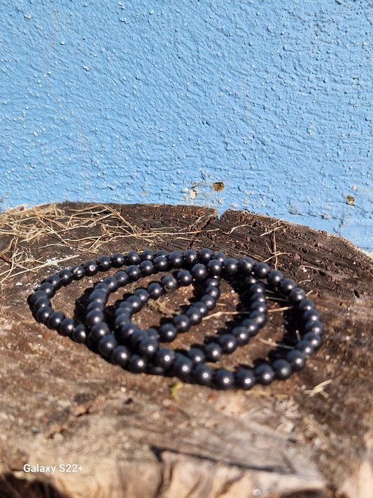 Shungite bracciale 6 mm in pietra naturale