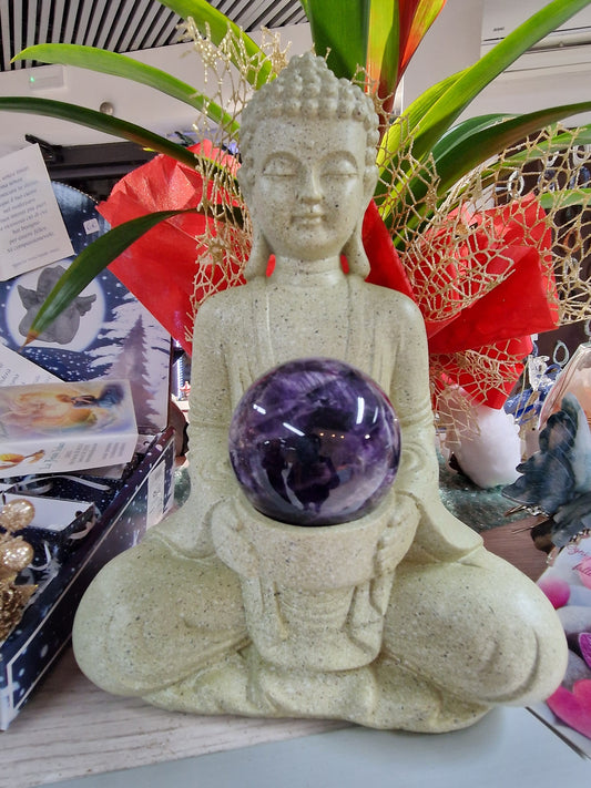 Statua di Buddha con portalumino