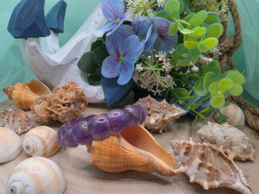 Bracciale fascia 2 cm ametista liscia pietra naturale