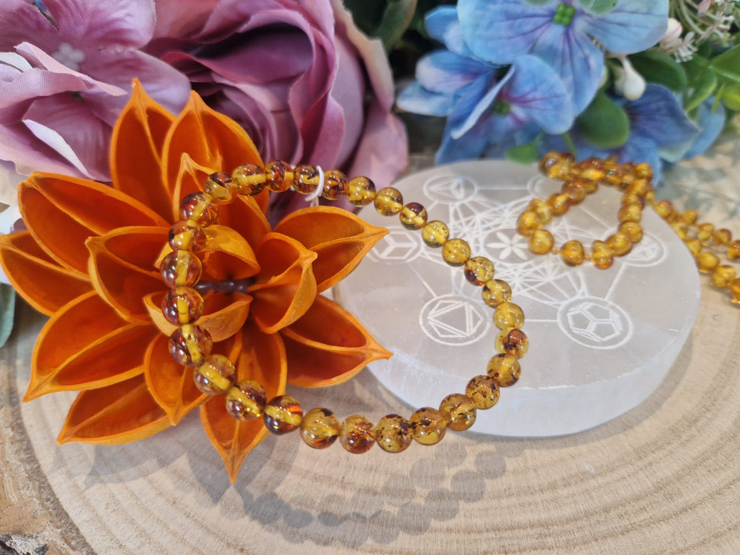 Bracciale ambra naturale 6mm
