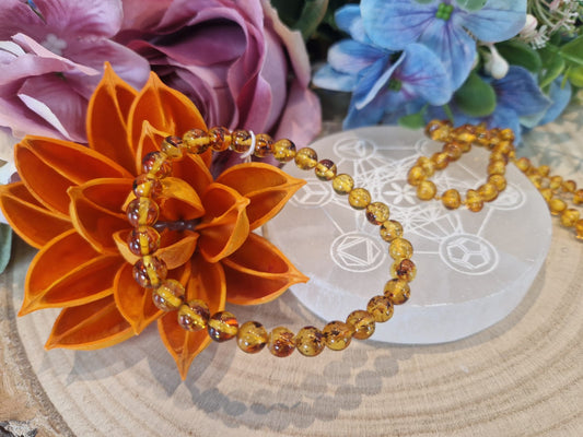 Bracciale ambra naturale 6mm