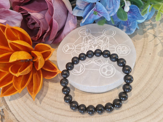 Shungite bracciale 8 mm in pietra naturale