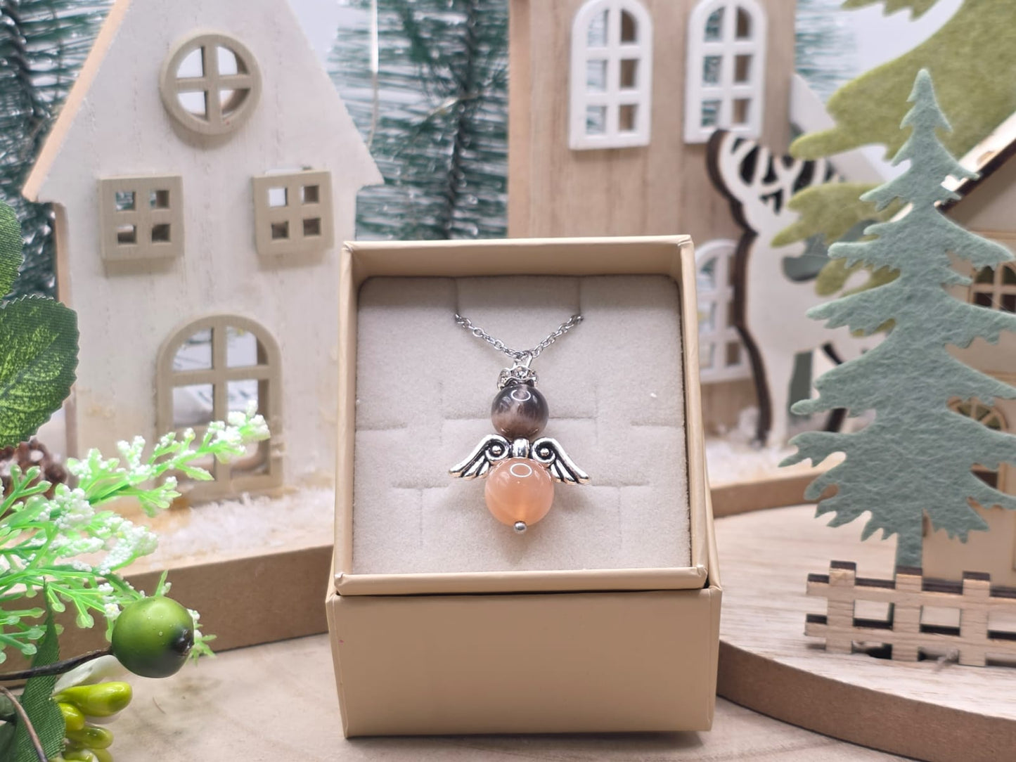 Ciondolo angelo Pietra di luna naturale