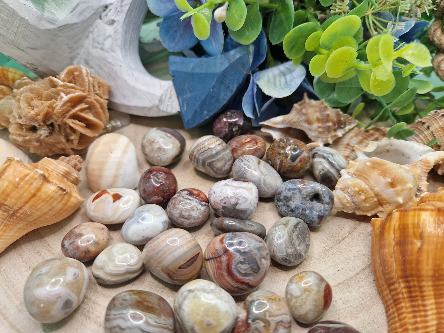 Agata Lace pietra naturale burattata