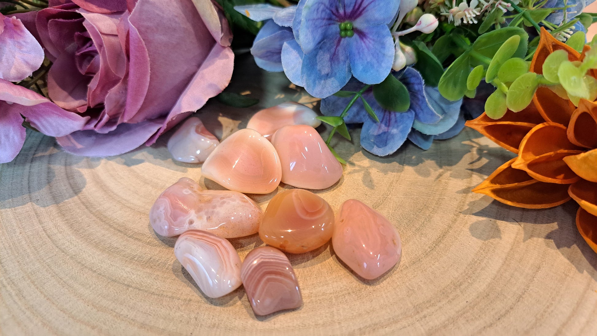 Agata albicocca pietra burattata