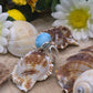 Anello Larimar grande pietra naturale su argento dettaglio
