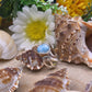 Anello Larimar piccolo pietra naturale su argento