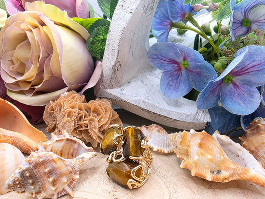 Anello Occhio di Tigre pietra naturale