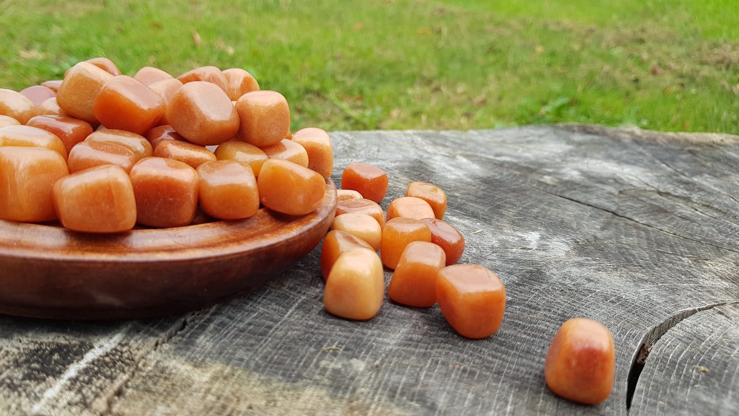 Avventurina arancio  - Eosite pietra naturale burattata