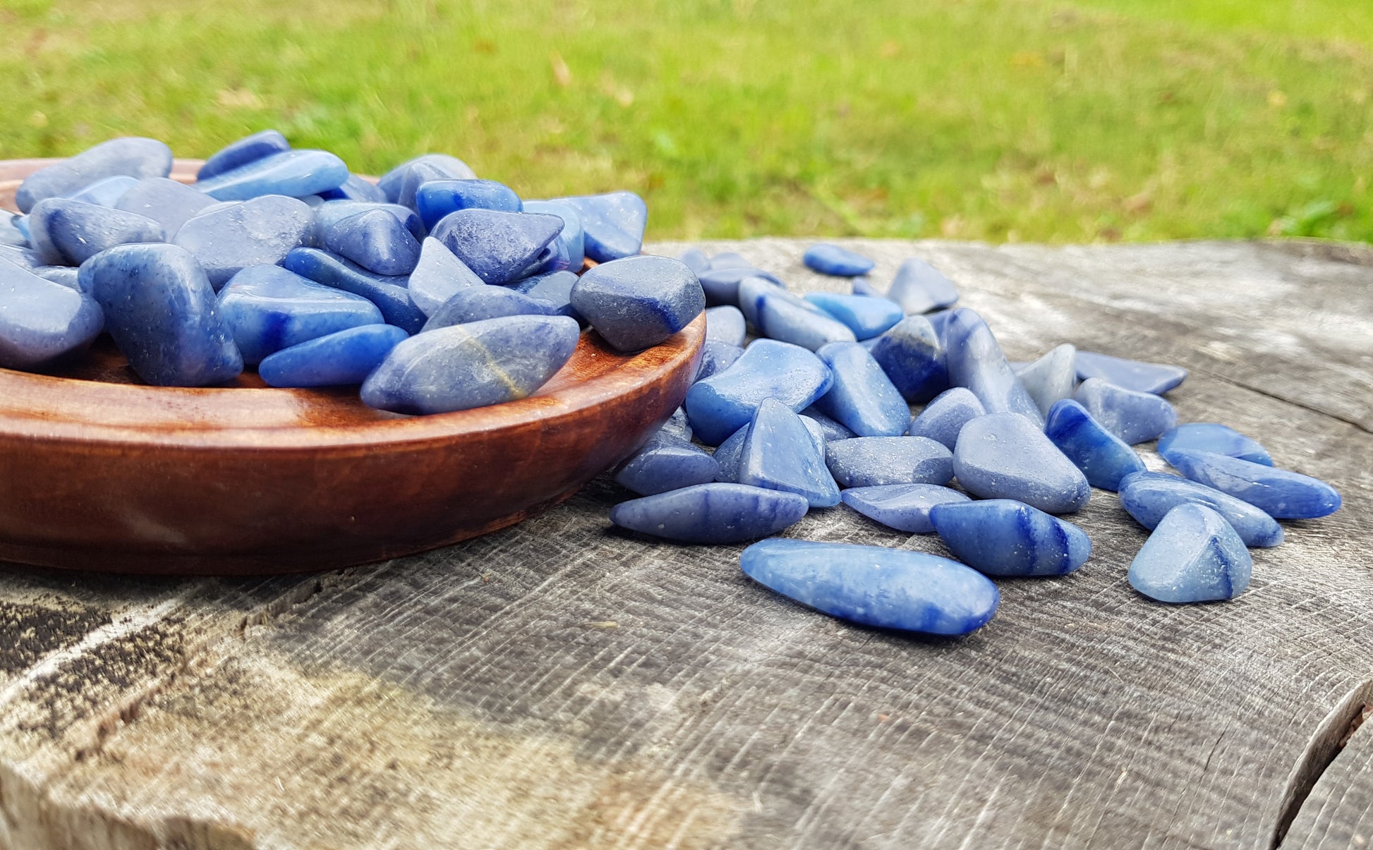 Avventurina blu pietra naturale burattata