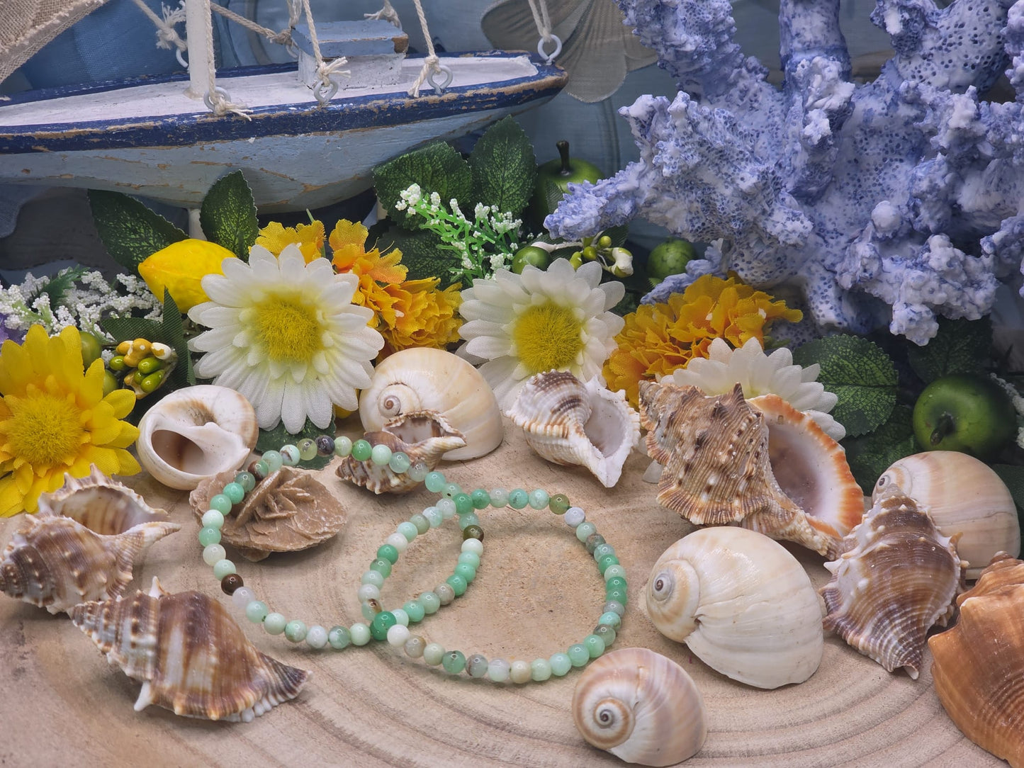 Bracciale 4mm Crisoprasio naturale
