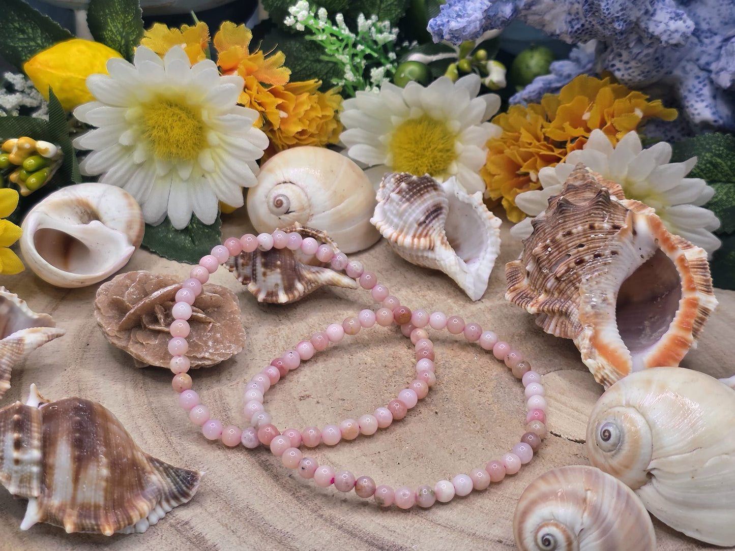 Bracciale 4mm Opale rosa naturale 2