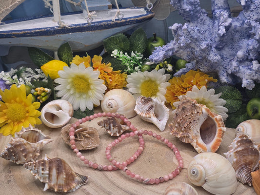 Bracciale 4mm Rodocrosite naturale