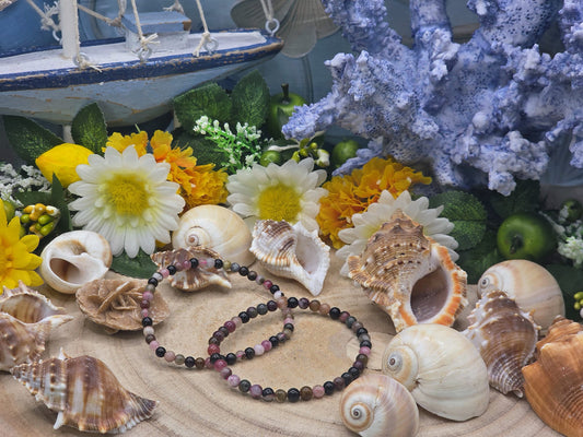 Bracciale 4mm in varietà di Tormalina naturale