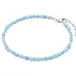 Bracciale 4mm liscio Larimar naturale e argento dettaglio