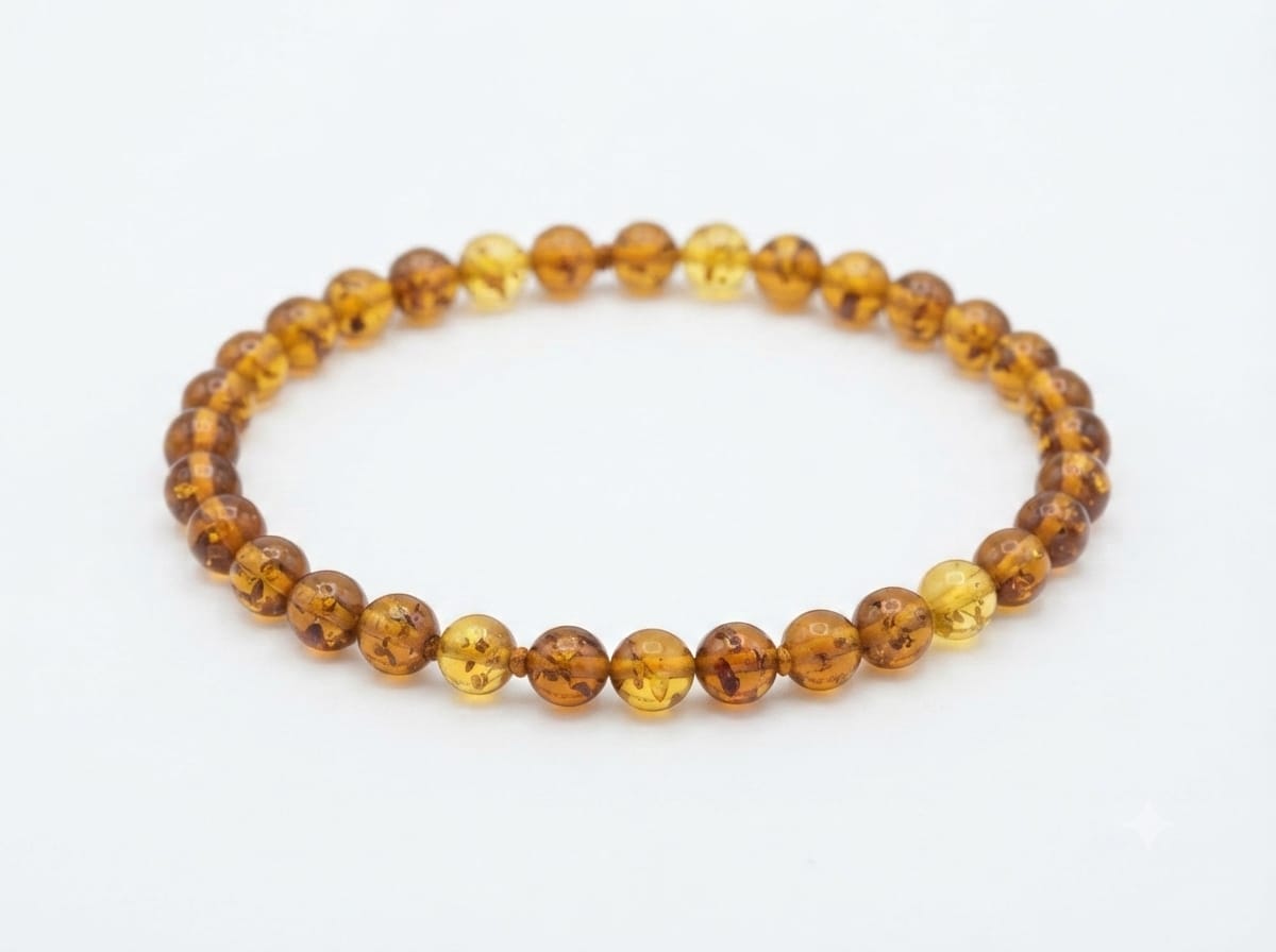 Bracciale 6mm Ambra naturale dettaglio