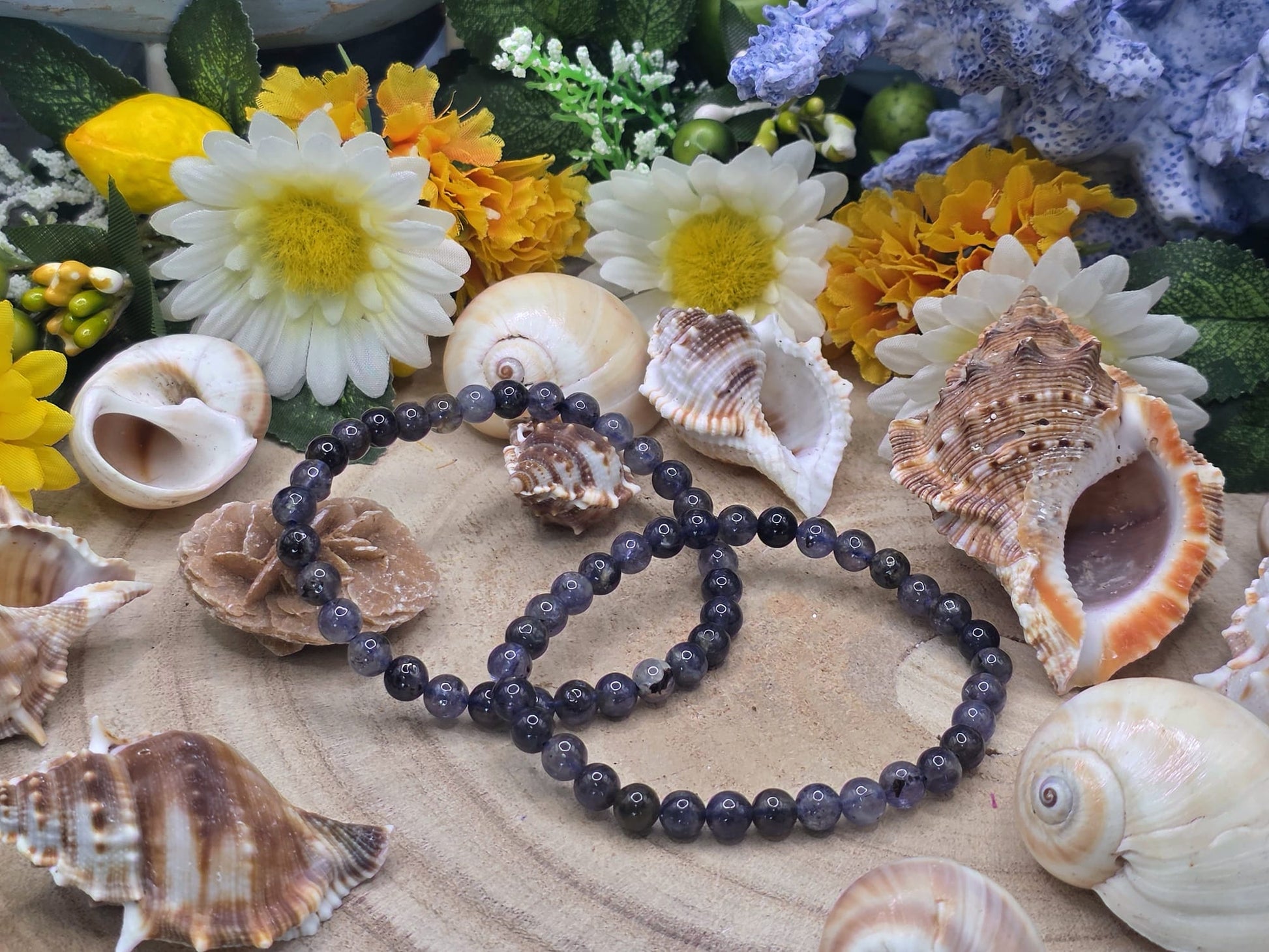 Bracciale 6mm Iolite naturale 2