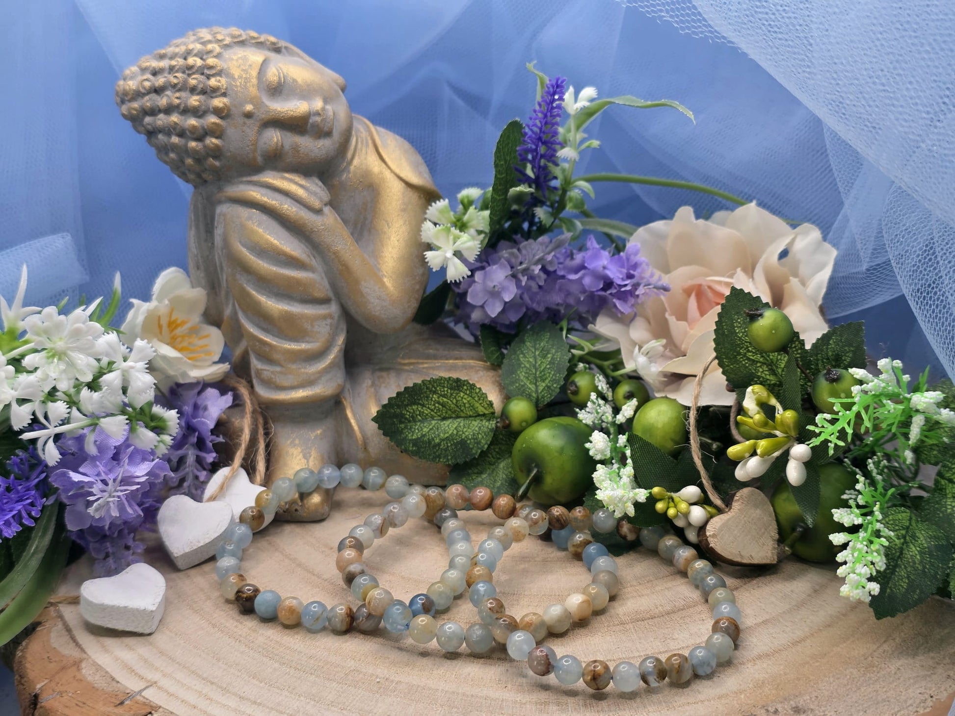 Bracciale 6mm Onice blu naturale 