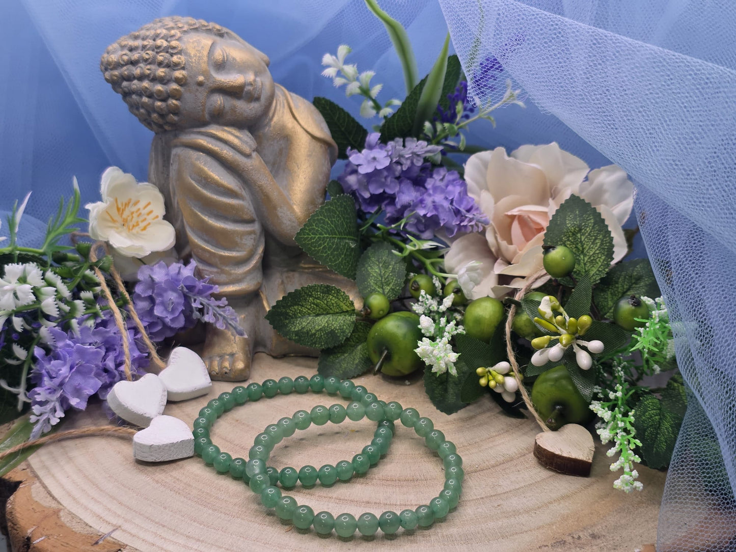 Bracciale 6mm avventurina verde pietra naturale