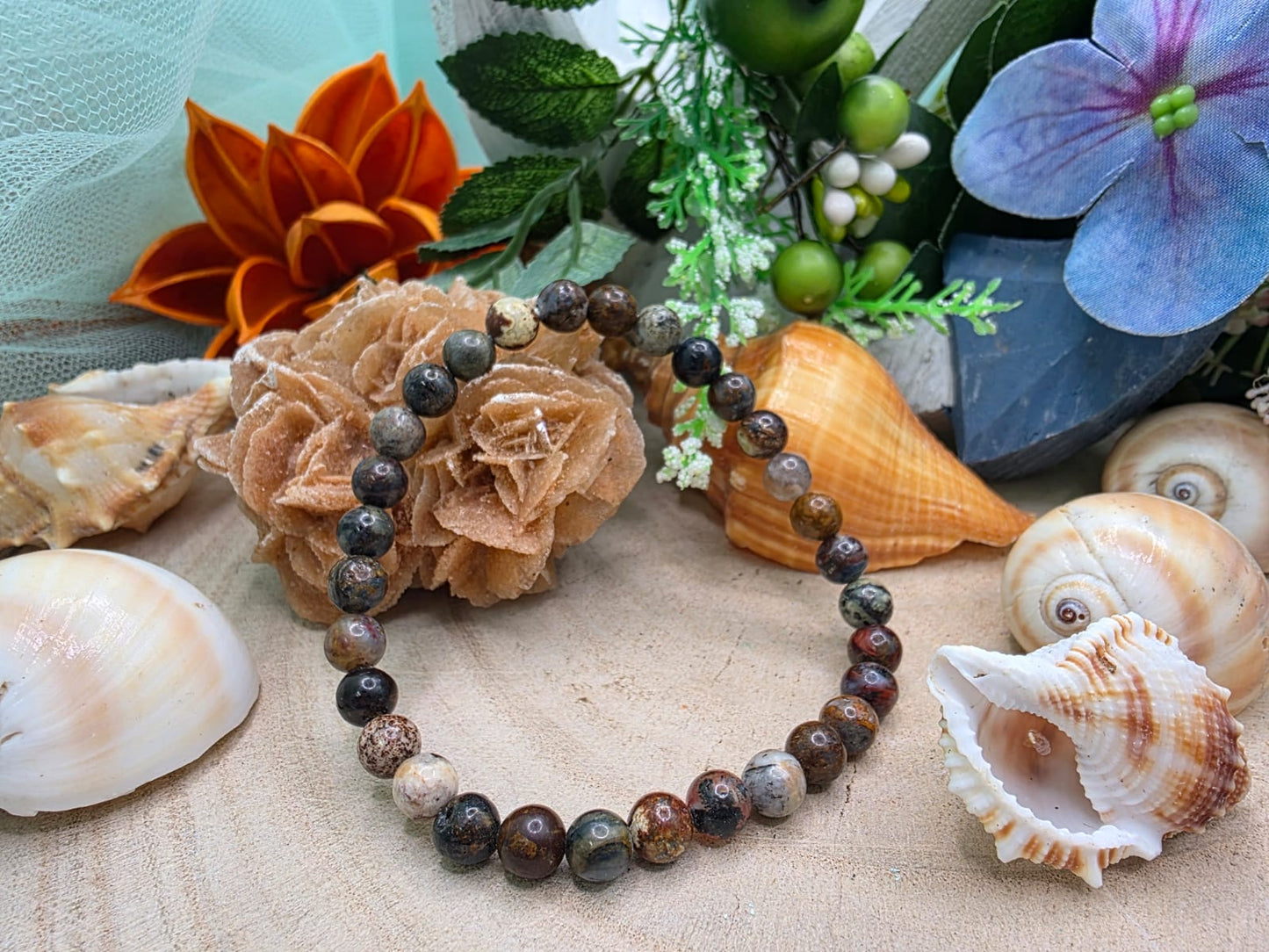 Bracciale 6mm pietersite naturale 