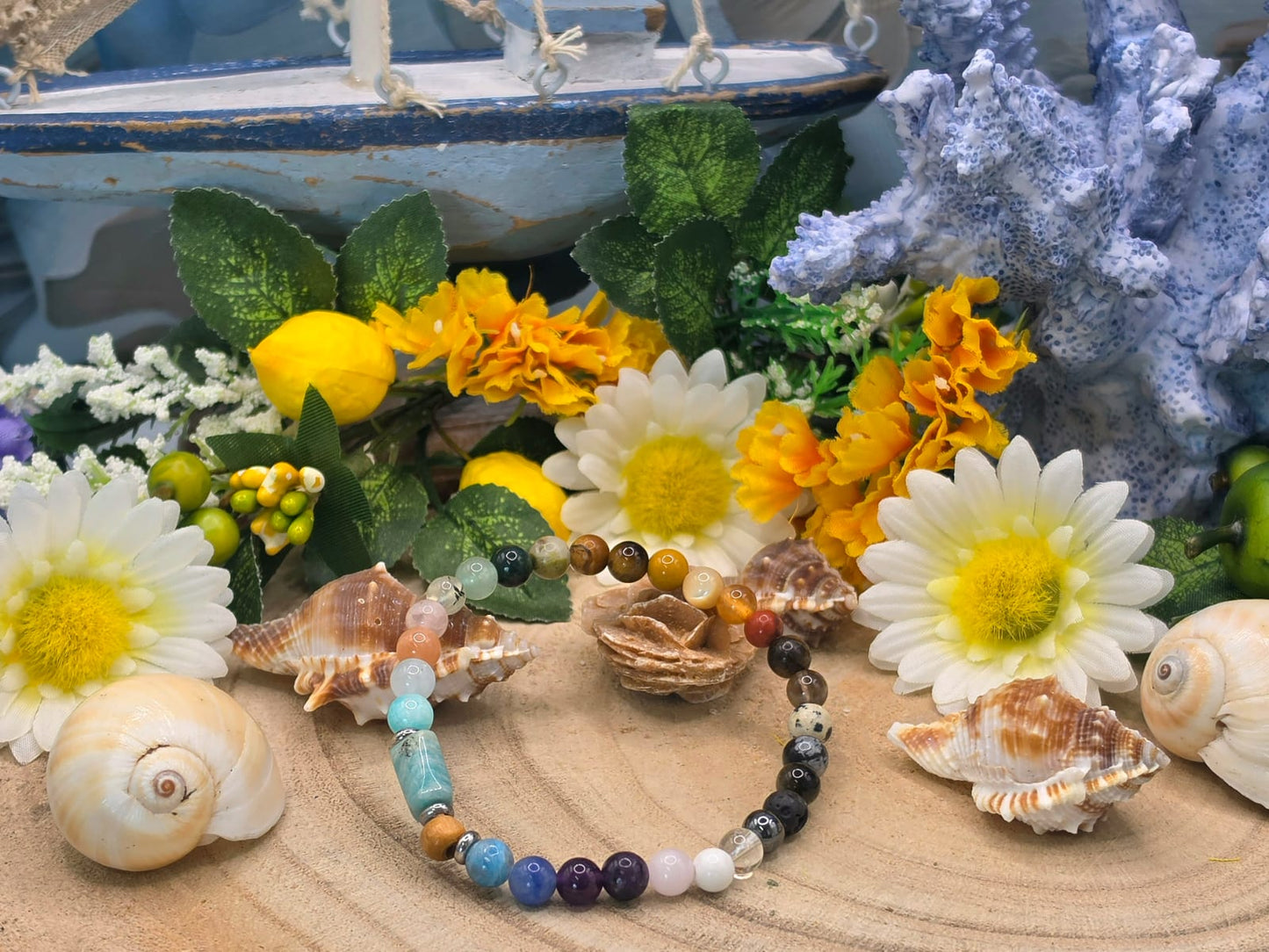 Bracciale 7 Chakra e Amazzonite naturale