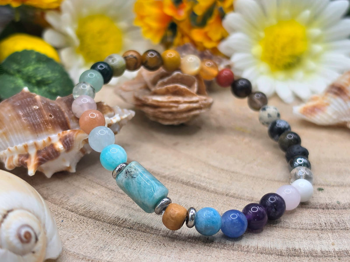 Bracciale 7 Chakra e Amazzonite naturale