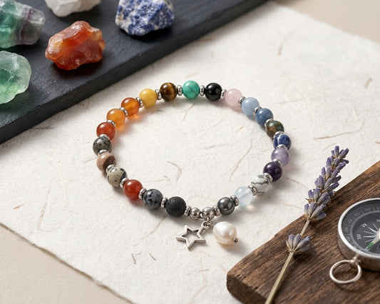 Bracciale 7 Chakra e Perla naturale