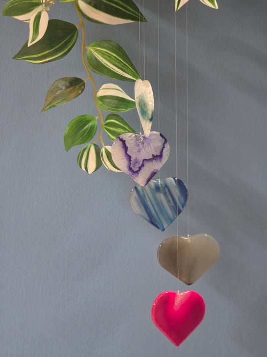 Campana a vento cuori in pietra