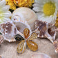 Ciondolo Ambra multicolor naturale su argento dettaglio