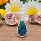 Ciondolo Azzurrite malachite naturale su argento