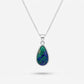 Ciondolo Azzurrite malachite naturale su argento dettaglio