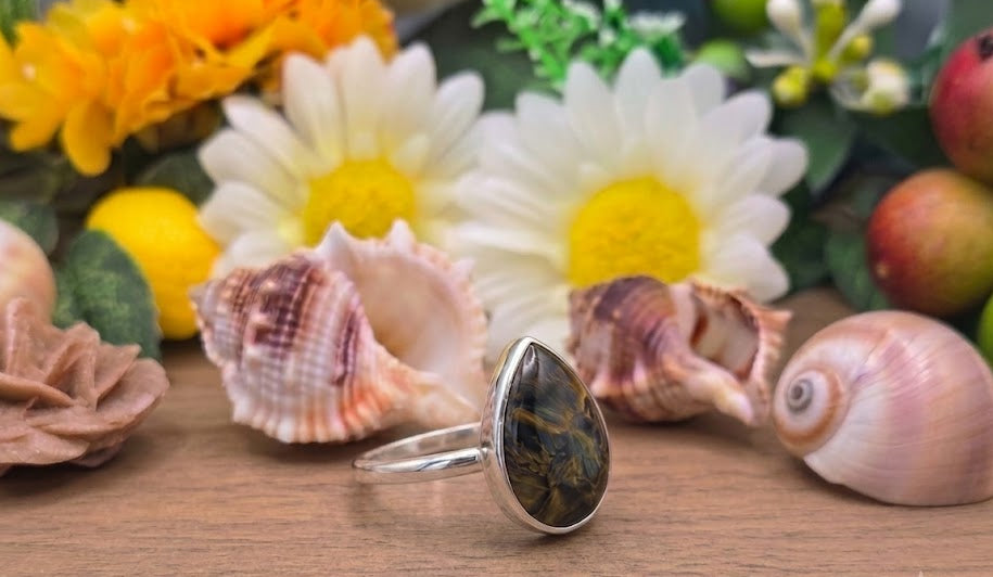 Ciondolo Pietersite naturale su argento 2