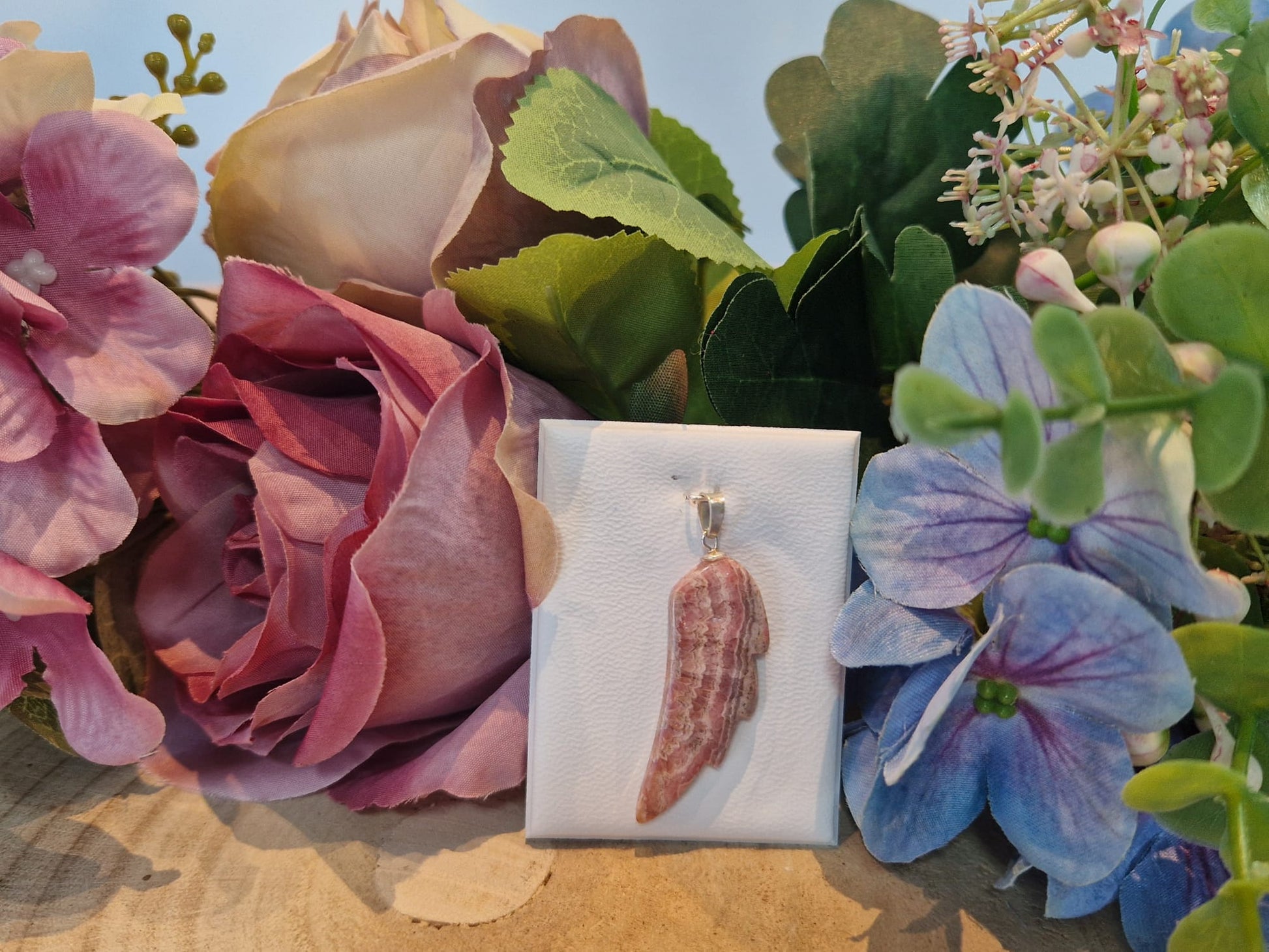 Ciondolo aluccia Rodocrosite pietra naturale