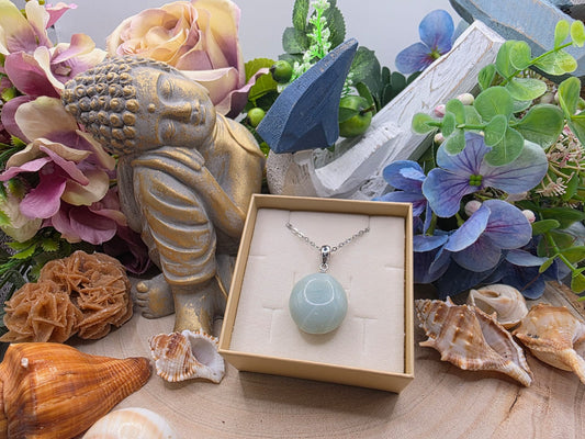 Ciondolo burattato amazzonite pietra naturale