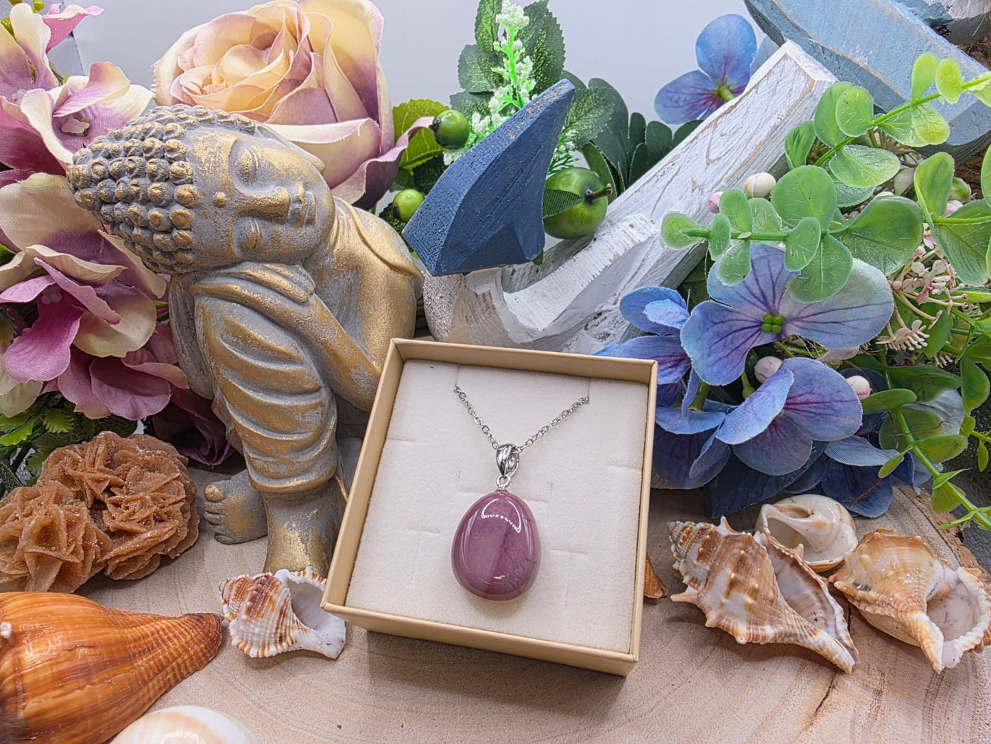 Ciondolo burattato mookaite pietra naturale 