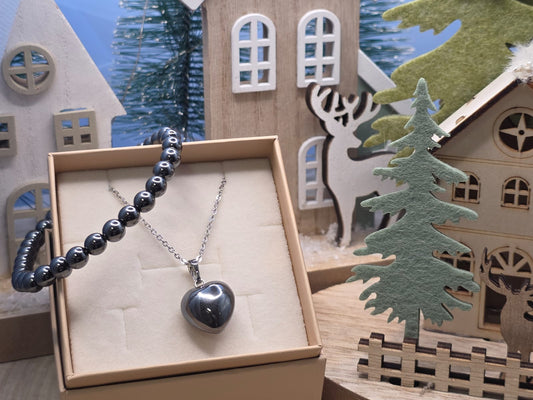 Ciondolo con bracciale Ematite pietra naturale