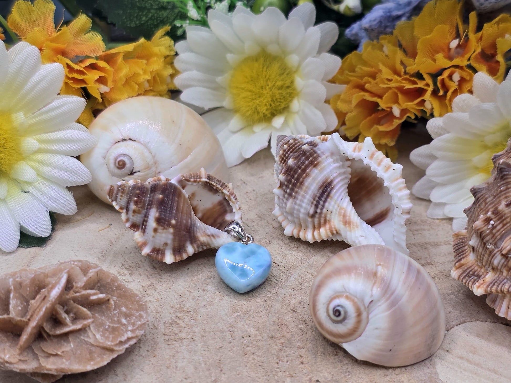 Ciondolo cuore piccolo Larimar e argento 2