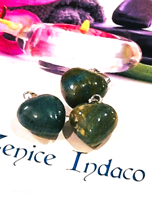 Ciondolo cuoricino agata muschiata 