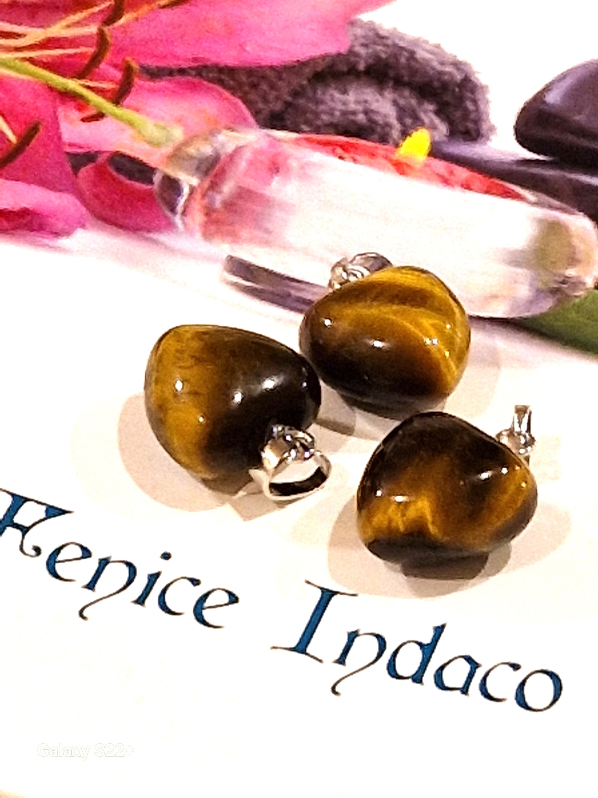 Ciondolo cuoricino occhio di tigre