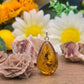 Ciondolo goccia Ambra naturale e argento